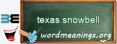 WordMeaning blackboard for texas snowbell